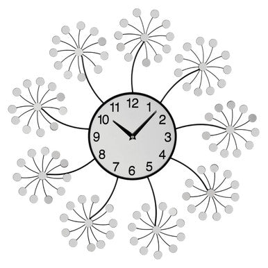 Mirrored Floret Wall Clock