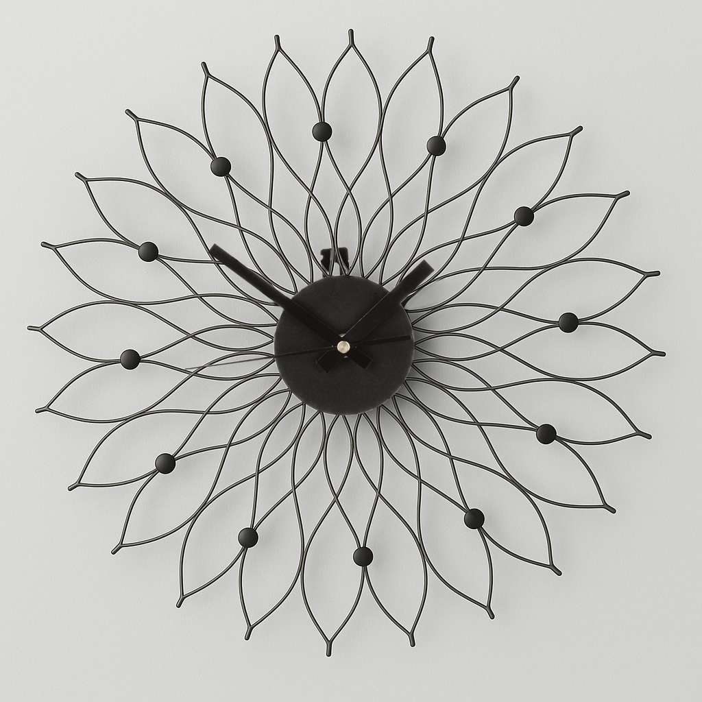 Styro Black Metal Clock