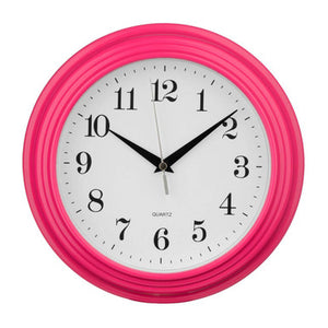 25cm Dia Vintage Hot Pink Round Wall Clock | Elliot