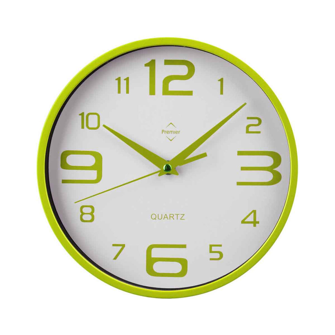 Anson Lime Green and White Plastic Wall Clock