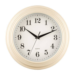 25cm Dia Vintage Cream Wall Clock | Elliot