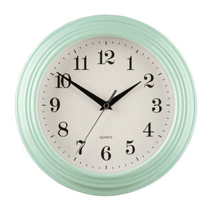 25cm Dia Vintage Pale Blue Wall Clock | Elliot