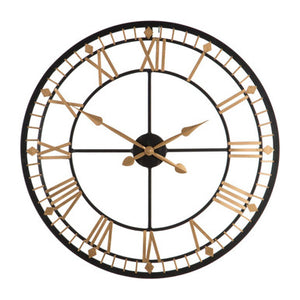 Vitus Black And Gold Metal Wall Clock