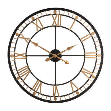 Vitus Black And Gold Metal Wall Clock
