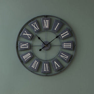 70cm Dia Grey Metal Small Wall Clock | Vitus