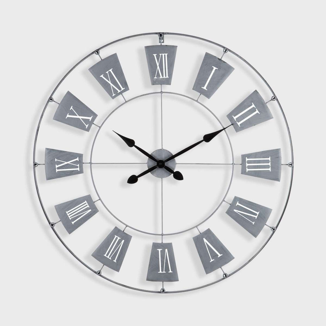 Vitus Grey Metal Large Wall Clock