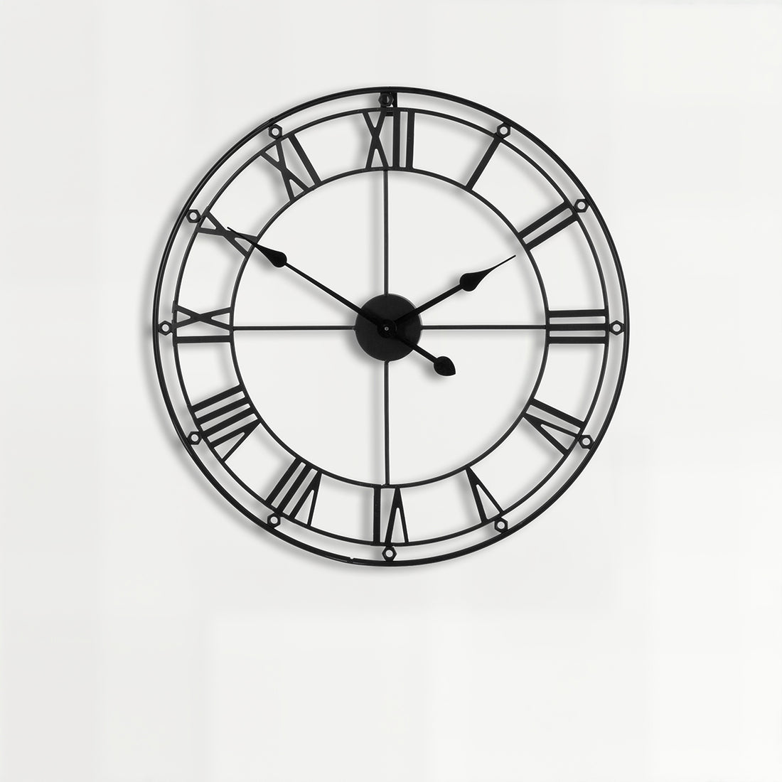 Baywood 59cm Dia Matt Black Metal Wall Clock
