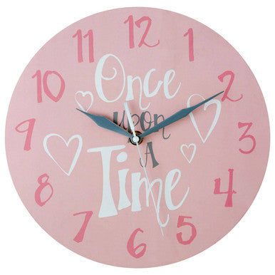 Pink wall clock with &