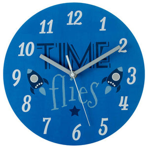 Kids 25cm Dia Time Flies Wall Clock | Kids Clock