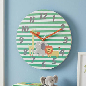 Kids 25cm Dia Safari Wall Clock | Kids Clock
