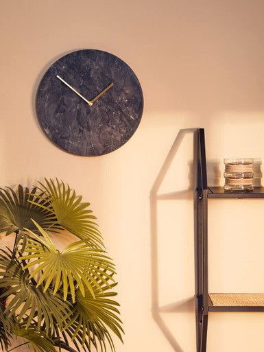 Lamonte Black Marble Wall Clock