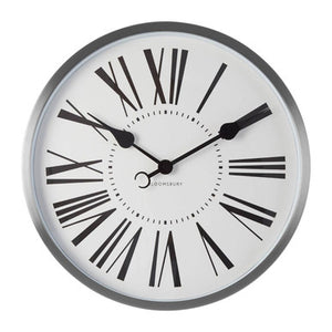 Baillie Chrome Wall Clock