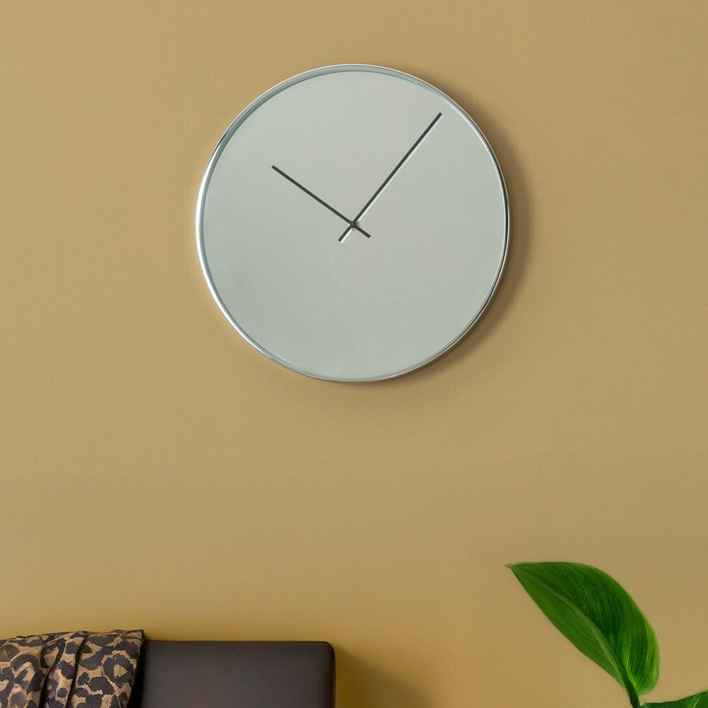Baillie 40cm Dia Chrome and Mirror Wall Clock