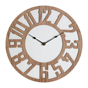 40cm Dia Carved Wood Wall Clock | Vitus