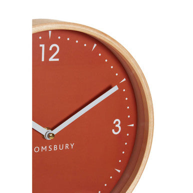 Vitus Orange Wood Small Numbers Wall Clock