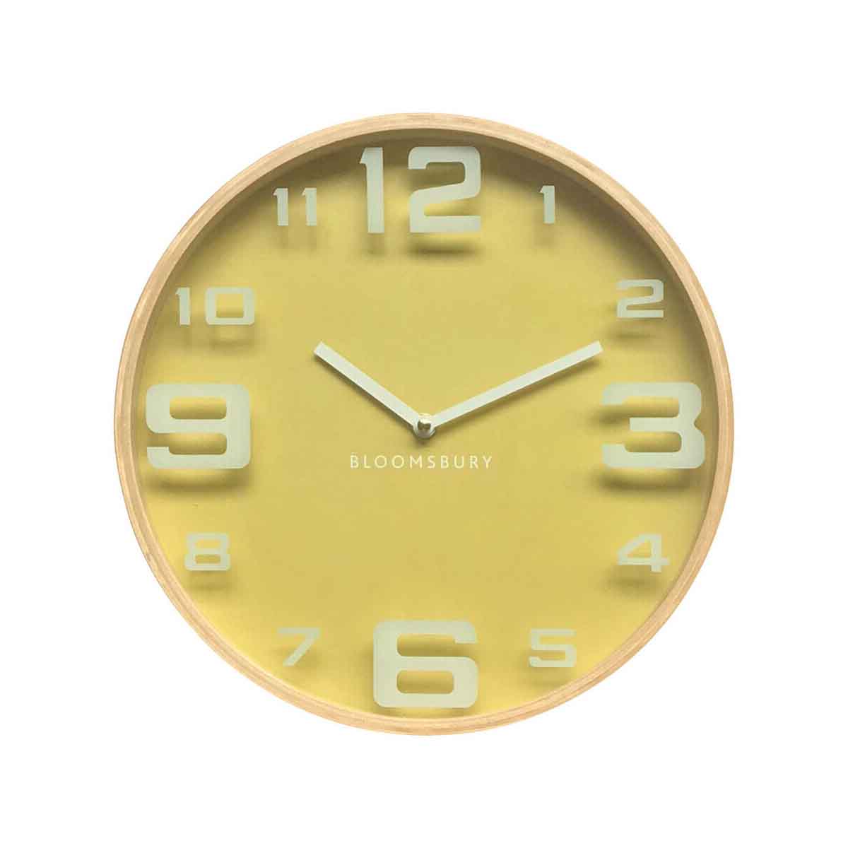 Vitus Yellow Wood Large Numbers Wall Clock
