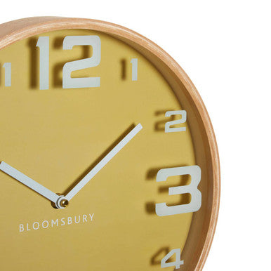 Vitus Yellow Wood Large Numbers Wall Clock