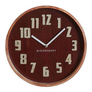 30cm Dia Red Grain Small Wall Clock | Vitus