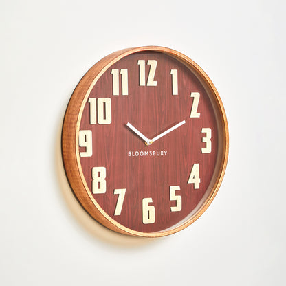 Vitus Red Grain Large Wall Clock