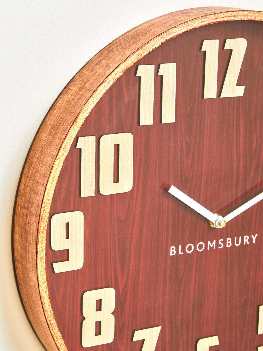 Vitus Red Grain Large Wall Clock