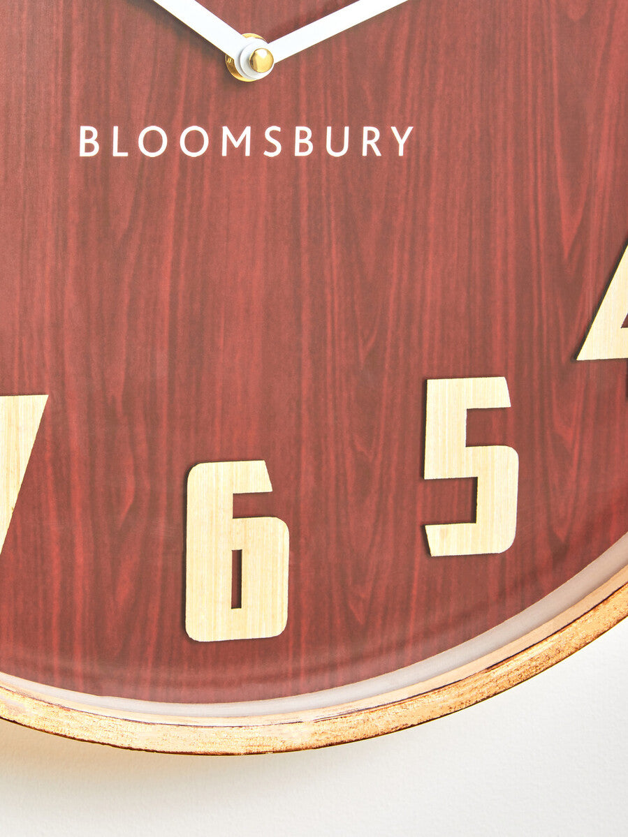 Vitus Red Grain Large Wall Clock