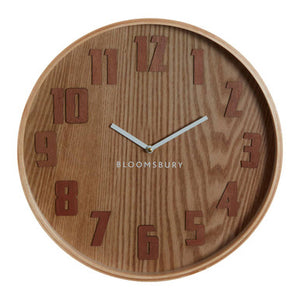 40cm Dia Brown Grain Large Wall Clock | Vitus
