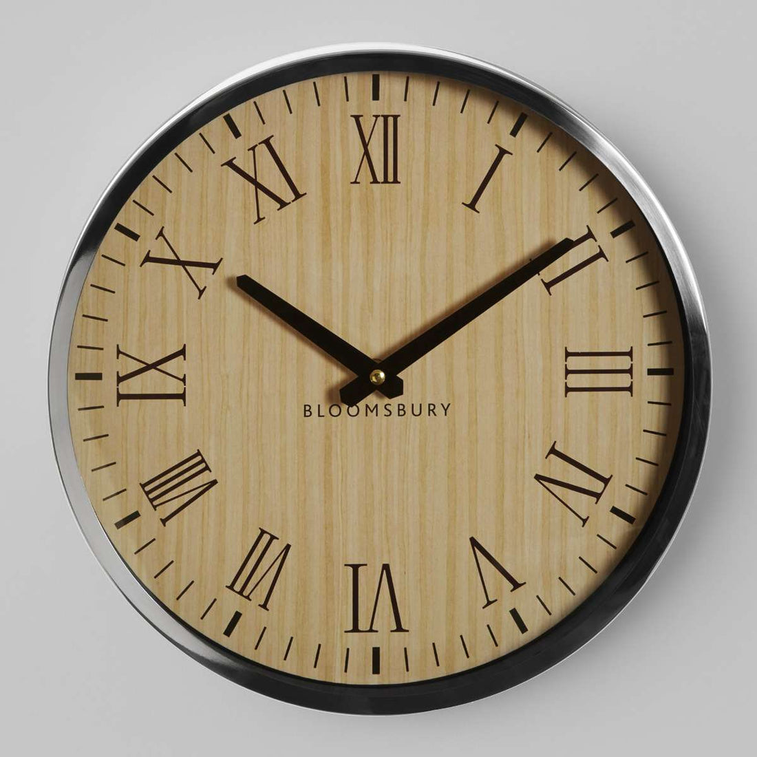 Vitus Natural and Silver Wall Clock