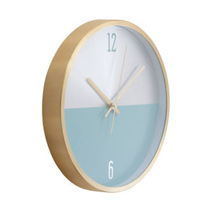 Elko Silver Gold And Blue Finish Wall Clock