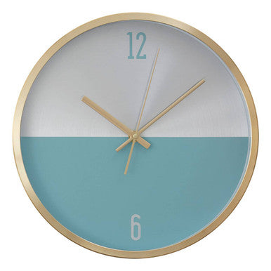 Elko Silver Gold And Blue Finish Wall Clock