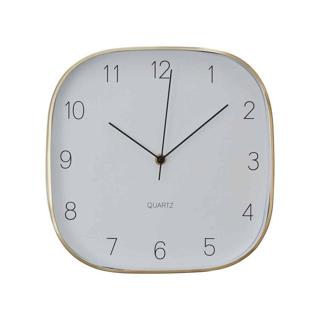 Elko Square Gold Finish Case Wall Clock