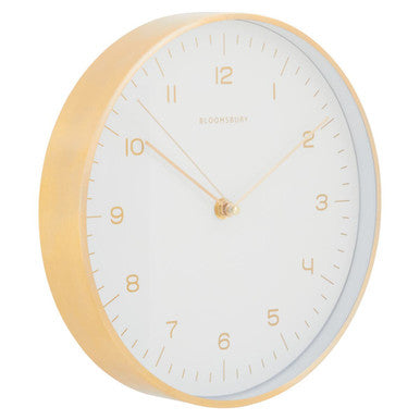 Elko Gold And White Finish Wall Clock
