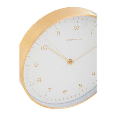 Elko Gold And White Finish Wall Clock