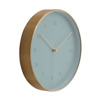 Elko Gold And Mint Green Finish Wall Clock