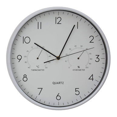 Elko Wall Clock with Temperature And Humidity Dial