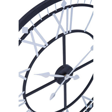 Vitus 80cm Dia Skeletal Wall Clock with Black Finish Frame