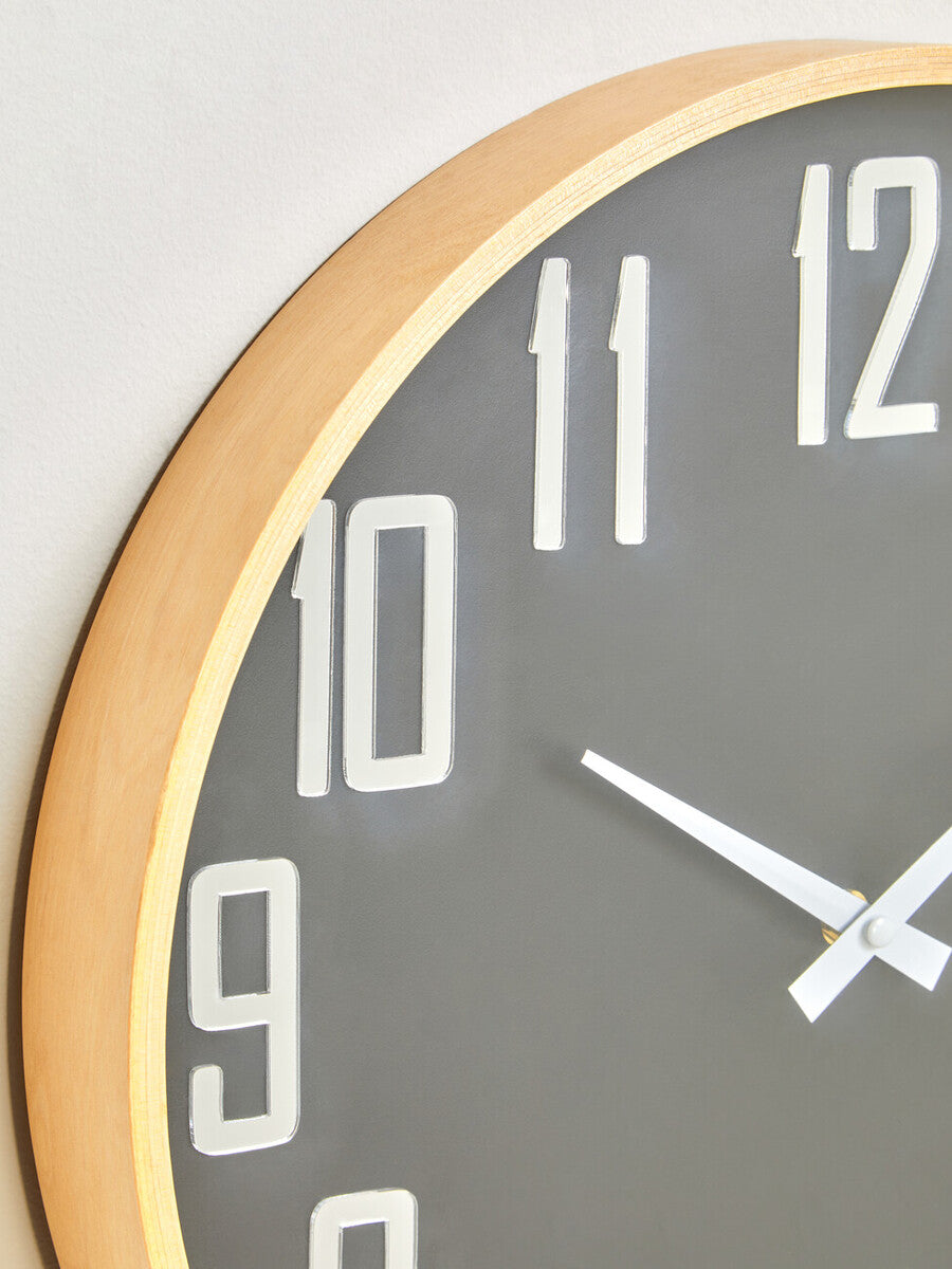 Vitus 30cm Dia Black Wall Clock