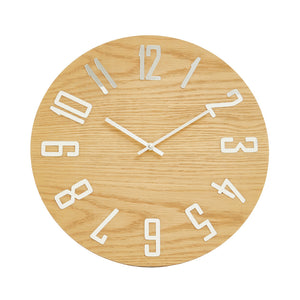 40cm Dia Natural Wood Effect Wall Clock | Vitus