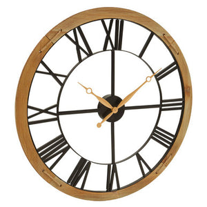 Vitus Black Metal Wall Clock with Gold F