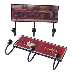 Assorted Cafe Designs 3 Hook Hanger | Jaxen
