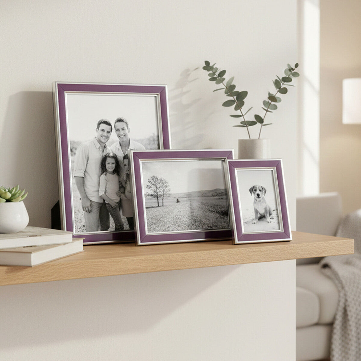 Opulence Purple and Silver Photo Frames - Set of 3 - image 3