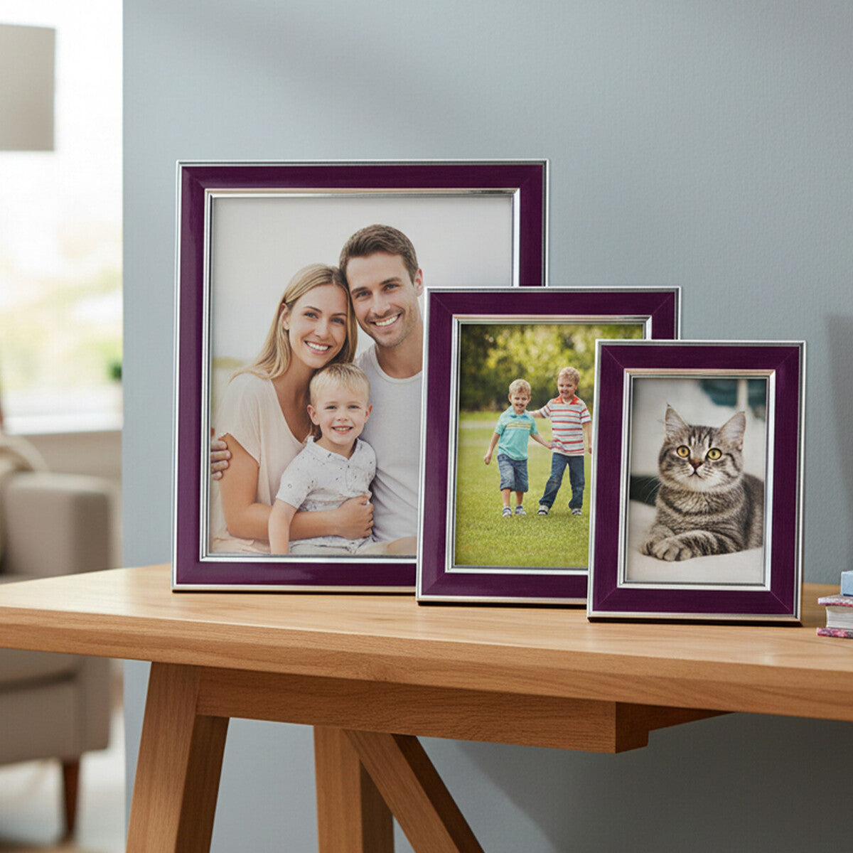 Opulence Purple and Silver Photo Frames - Set of 3 - image 1