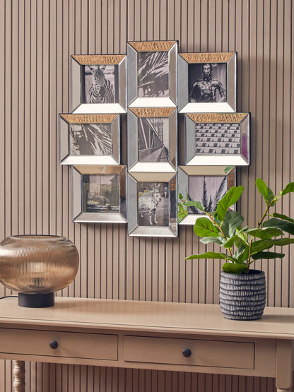 Opulence 9 Photo Mirrored Collage Frame