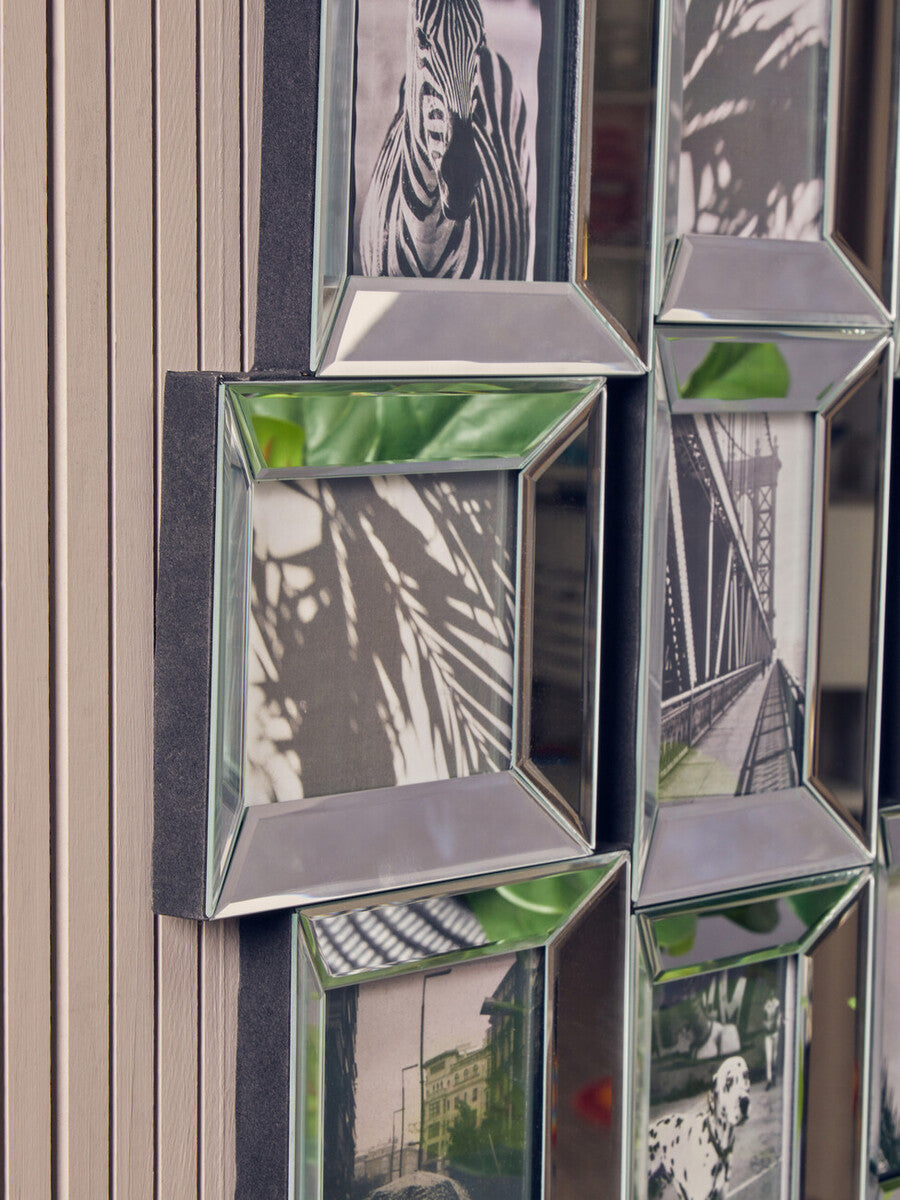 Opulence 9 Photo Mirrored Collage Frame