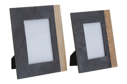 Kata Small Slate and Mango Wood 4In X 6In Photo Frame