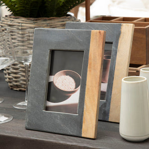 Kata Small Slate and Mango Wood 4In X 6In Photo Frame