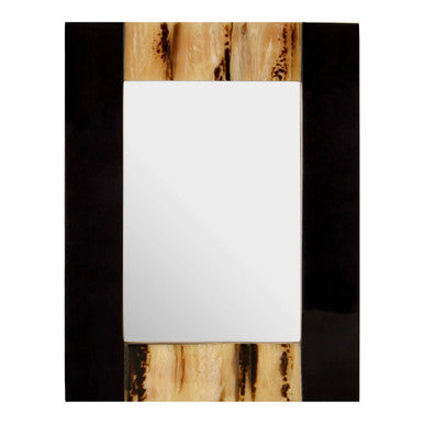 Wooden frame with a white center on a black background