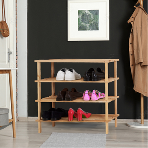 Arla Natural Wooden 4 Tier Shoe Rack