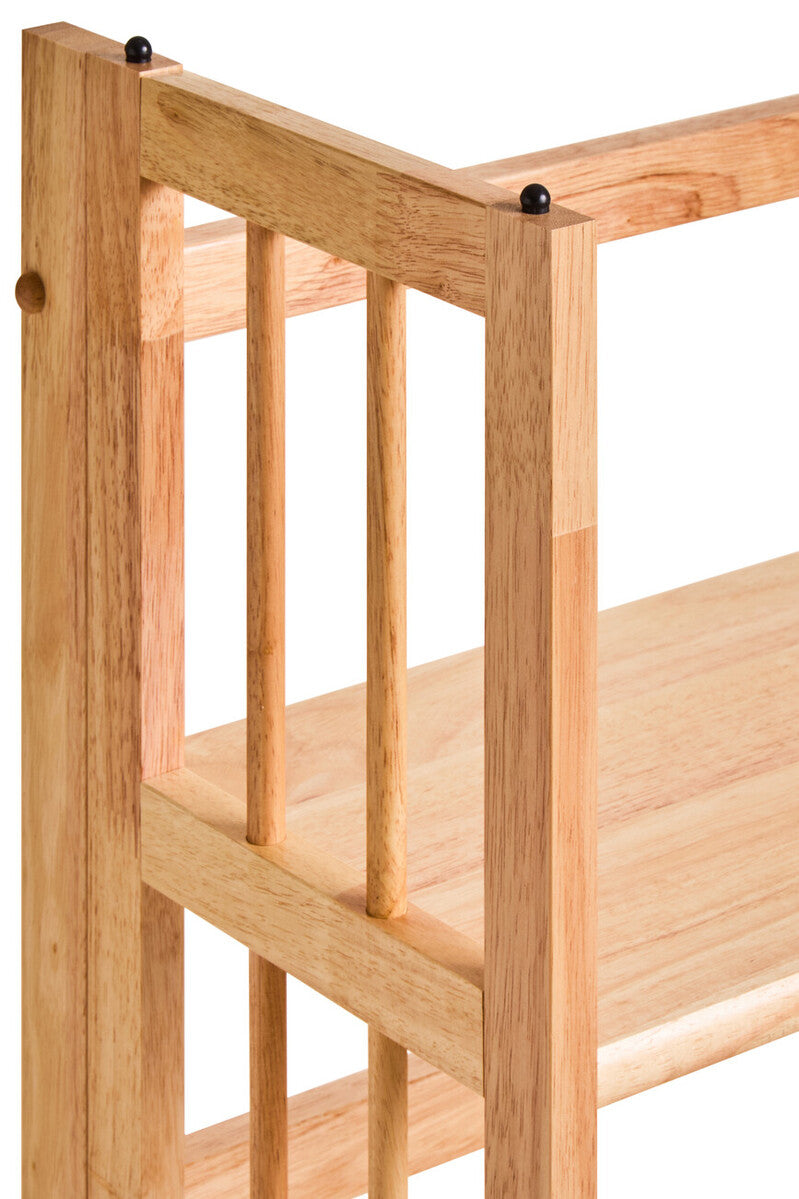 Heva Three Tier Tropical Hevea Wood Stackable Shelf Unit
