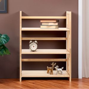 Heva Natural Tropical Hevea Wood 3 Tier Stackable Shelf Unit