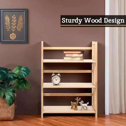 Heva Three Tier Tropical Hevea Wood Stackable Shelf Unit